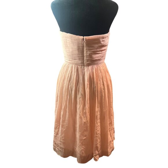 J. Crew Nadia Bridesmaid Pink Strapless Dress Size 2 100% Silk Bodice Lining NWT - Picture 5 of 14